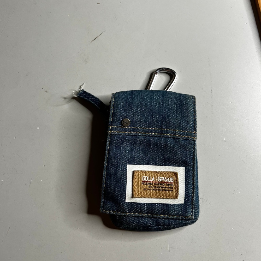 Golla Genmob Denim Mobile Phone Pouch Blue Carabiner Belt Case Small Bag